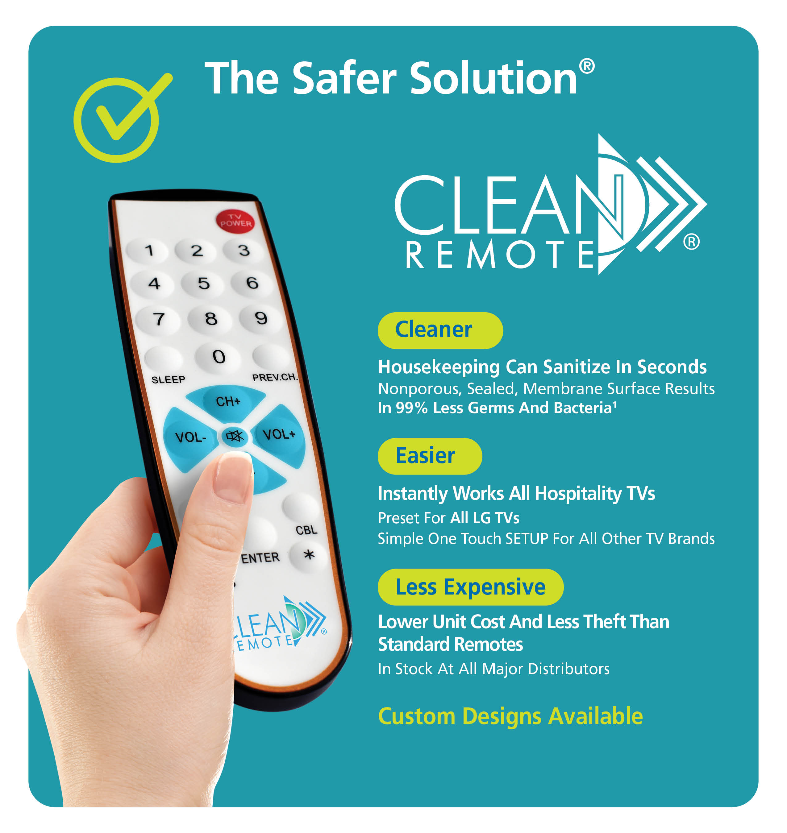 thumbnail image 2 of Clean Remote CR2BB Big Button Universal TV Remote – Pack Of 5 2 of 6